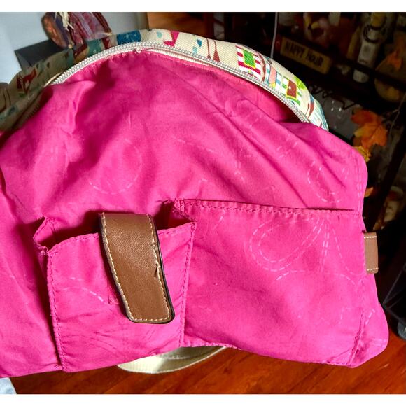 Lily Bloom Colorful Pink Green Crossbody Purse Shoulder Bag - Picture 6 of 6